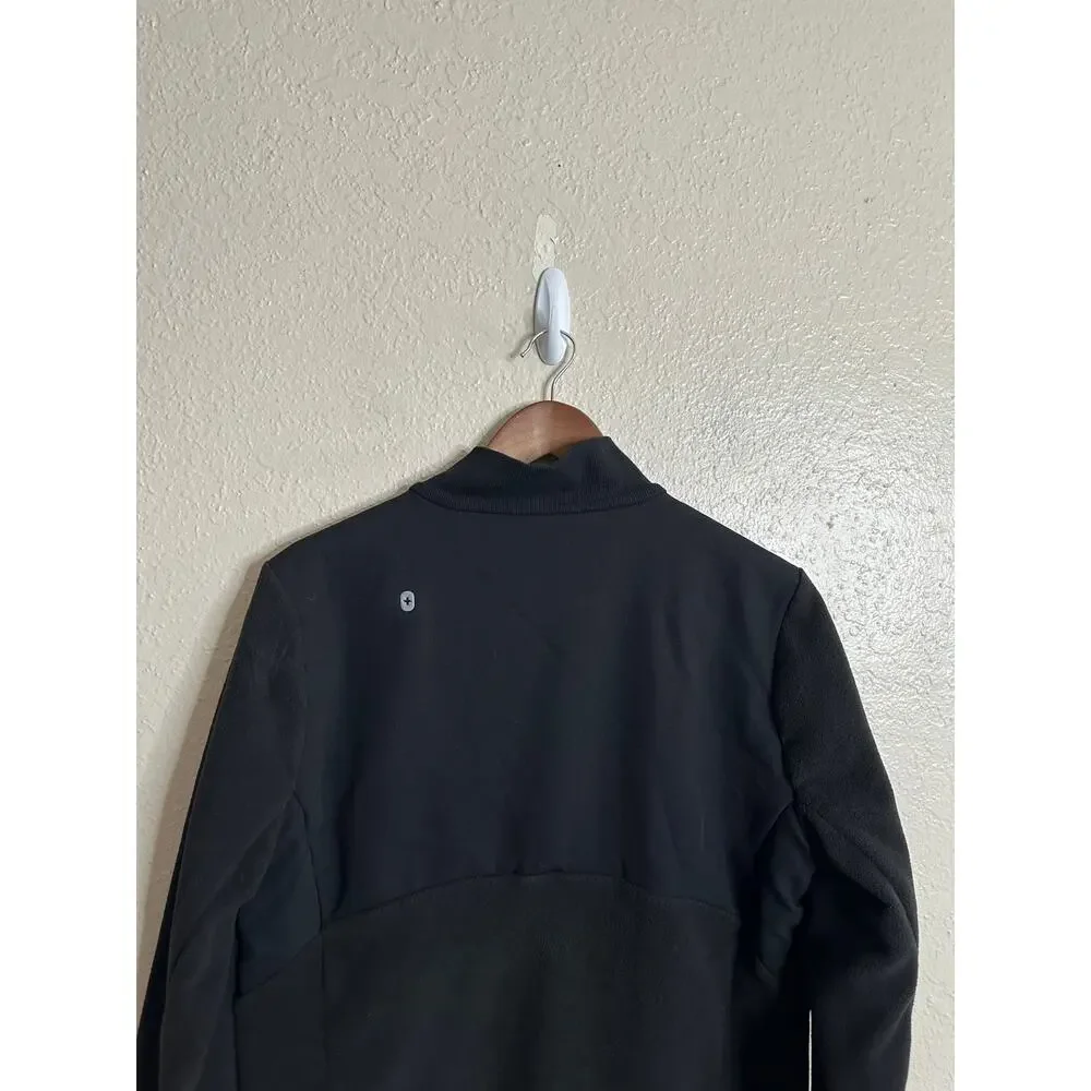 FIGS On-Shift Fleece Jacket Black Womans L PrimaLoft Full Zip Medical Scrub